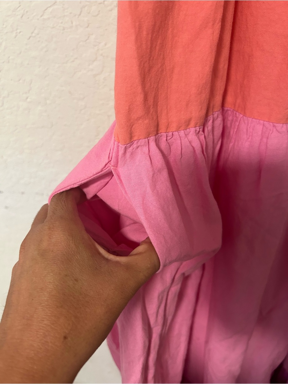 Vibrant Terra & Sky Coral, Pink and Magenta Tiered Maxi Dress Size 0X - Picture 3 of 11
